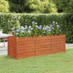vidaXL Vrtna visoka greda rusty 240x80x77 cm corten jeklo