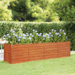 vidaXL Vrtna visoka greda rusty 320x80x77 cm corten jeklo