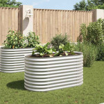 vidaXL Visoka greda 160x80x81 cm pocinkano jeklo srebrna