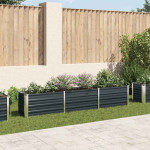 vidaXL Visoka greda pocinkano jeklo 240x40x45 cm antracitna
