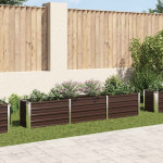 vidaXL Visoka greda pocinkano jeklo 240x40x45 cm rjava