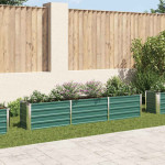 vidaXL Visoka greda pocinkano jeklo 240x40x45 cm zelena