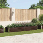 vidaXL Visoka greda rjava 320x80x45 cm pocinkano jeklo