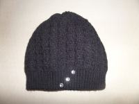 Črna pletena kapa z bleščicami - UNI velikost