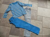 KOMPLET OBLAČIL 8 - 10 LET (2 X jeans hlače   majica)