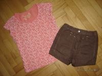 Poletni komplet za deklico-majčka in kratke hlače-116