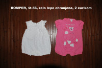 ROMPER, pajac poletni št.56, 62, 68, 74, 80, 86, 92