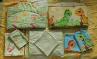 Komplet za novorojenčka (posteljnina, brisače, rokavice, odejice, koš)