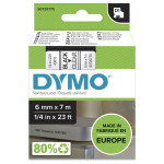 DYMO D1 43610 trak za napisno označevanje 6 mm x 7 m, črn tisk na proz