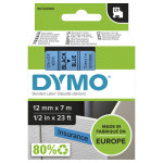 DYMO D1 Etikete samolepilne 12 mm x 7 m črno na modri
