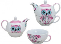 Set 2 kompleta (čajnika s pokrovčkom in šalicama) porcelan