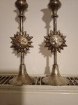 2x medeninast posrebrena svecnik