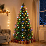 vidaXL Lučke za novoletno jelko 180 LED lučk barvne 180 cm