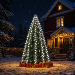 vidaXL Lučke za novoletno jelko 300 LED lučk hladno bele 300 cm