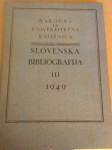 SLOVENSKA BIBLIOGRAFIJA III, 1949