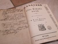 stara knjiga Kalender für alle Stände 1842 leto,star rokopis
