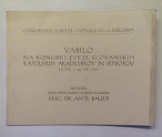 Vabilo : Kongres zveze slovanskih katoliških akademikov, 1937