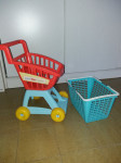 Otroški nakupovalni voziček in košarica