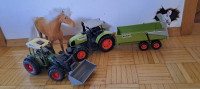 Vozila, traktor s prikolico, buldožer+konj