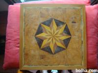 2 sliki intarziji leseni mozaik ročno delo