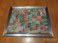 Slika 28 cm x 24 cm z znamkami Kolaž slika nemški rajh znamk