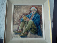 SLIKA  58 X 63 OLJNE BARVE NA LESENO PODLAGO LEVENBERG  CENA 125  EUR