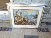 Slika Gobelin ribič v okvirju