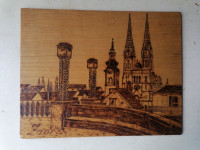 SLIKA iz lesa brez okvirja in stekla 30 x 23 cm