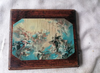 SLIKA na masivnem lesu brez okvirja in šipe 15 x 13 cm