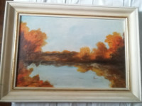 SLIKA NA PLATNO V OKVIRJU 66 X 48 BREZ PODPISA CENA 35 EUR