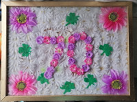 SLIKA reliefna v debelem okvirju s steklom 53 x 40 cm