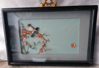 SLIKA reliefna v lepem debelem okvirju s steklom 29,5 x 17,5 cm