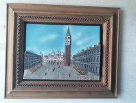 SLIKA reliefna v lepem širokem okvirju brez stekla 22 x 18 cm