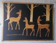 SLIKA iz slame brez okvirja in stekla 45 x 33 cm