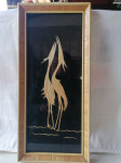 Slika iz slame  v slamnatem okvirju s šipo 20 x 43 cm