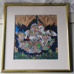 SLIKA v lepem okvirju s steklom 37 x 38 cm