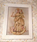 SLIKA v lepem širokem lesenem okvirju s steklom 25,5 x 31,5 cm