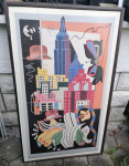 SLIKA v okvirju brez stekla 65 x 107 cm