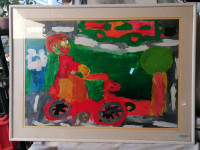 SLIKA v okvirju s šipo 83 x 61 cm