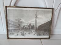 Stara slika bakrorez v okvirju -  Areae majoris S. Marci Prospectus ..