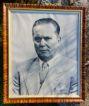Stara slika portret Josipa Broza Tita v okvirju iz leta okrog 1960
