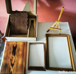 NOVO - Stojalo za slike, deske lesene, leseni okvirji