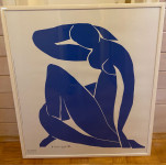 Uokvirjen plakat  - Nu Bleu II 1952 Poster Henri Matisse