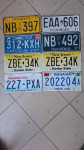 Amerika,Čile,Kolumbija registerske tablice.20 EUR kos.