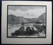 Grafika - Bohinjsko jezero, Wocheiner see, 1880, jeklorez, Ribčev laz