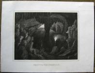 Grafika - jama Vilenica - Grotte von Corniale, 1840, jeklorez, Kras