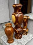 Lesene vaze - unikatno narejene v letih 1960 - UGODNO