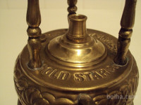 manjši krožnik in stojalo-gorilnik iz medenine