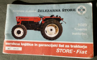 STARA SERVISNA KNJIZICA IN GARANCIJSKI LIST TRAKTOR FIAT 1982