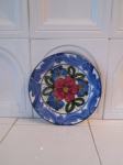 Starinska stenska plošča iz keramike - cvetlični krožnik  - ročno delo